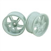 White 6 Spoke Wheels 1 pair(1/10 Car, 6mm Offset)