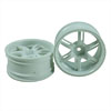 White 6 Spoke Wheels 1 pair(1/10 Car, 6mm Offset)