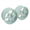 White 6 Spoke Wheels 1 pair(1/10 Car, 6mm Offset)