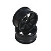 Black 7 Spoke Wheels 1 pair(1/10 Car, 3mm Offset)