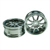 Silver 10 Spoke Wheels 1 pair(1/10 Car, 3mm Offset)