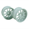 White 10 Spoke Wheels 1 pair(1/10 Car, 3mm Offset)