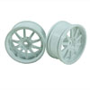 White 10 Spoke Wheels 1 pair(1/10 Car, 3mm Offset)