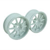 White 10 Spoke Wheels 1 pair(1/10 Car, 3mm Offset)
