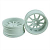 White 10 Spoke Wheels 1 pair(1/10 Car, 6mm Offset)