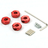 Red Aluminum Wheel Adaptors with Lock Screws - 5mm