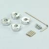 Silver Aluminum Wheel Adaptors with Lock Screws - 5mm