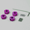Purple Aluminum Wheel Adaptors with Lock Screws - 6mm