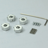 Silver Aluminum Wheel Adaptors with Lock Screws - 6mm