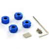 Blue Aluminum Wheel Adaptors with Lock Screws - 7mm [57807B]