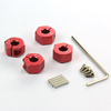 Red Aluminum Wheel Adaptors with Lock Screws - 7mm
