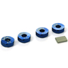 Blue Aluminum Wheel Adaptors with Pins - 4mm [57814B]