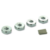 Silver Aluminum Wheel Adaptors with Pins - 4mm [57814S]