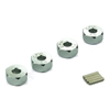 Silver Aluminum Wheel Adaptors with Pins - 6mm