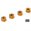 Golden Aluminum Wheel Adaptors with Pins - 7mm [57817A]