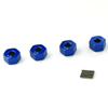 Blue Aluminum Wheel Adaptors with Pins - 7mm [57817B]