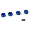 Blue Aluminum Wheel Adaptors with Pins - 7mm