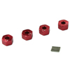 Red Aluminum Wheel Adaptors with Pins - 7mm [57817R]