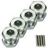 Silver Aluminum 1/8 Wheel Adaptors with Wheel Stopper Nuts [57885S]