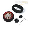 Golden colour red flange Aluminum Pistol Transmitter Steering Wheel[10 spoke] [56806A]