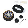 Blue colour golden flange Aluminum Pistol Transmitter Steering Wheel[10 spoke] [56806B]