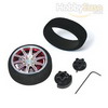 Red colour silver flange Aluminum Pistol Transmitter Steering Wheel[10 spoke] [56806R]