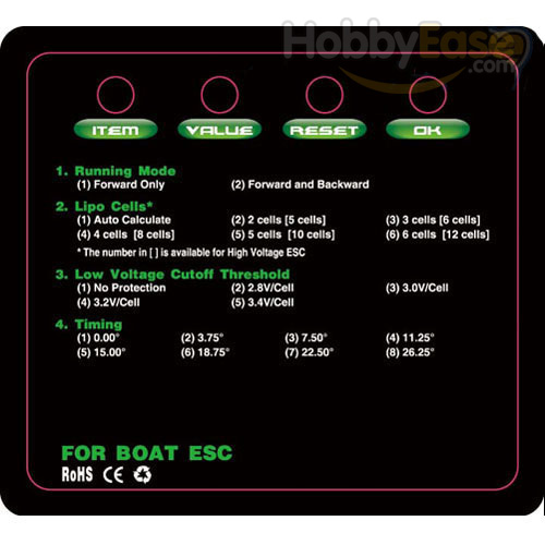 Program Card for ESC