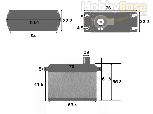 30KG Analog Servo Size